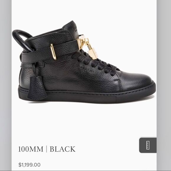 Authentic Buscemi 100mm Black High Top Sneaker Size 36  - Picture 16 of 16